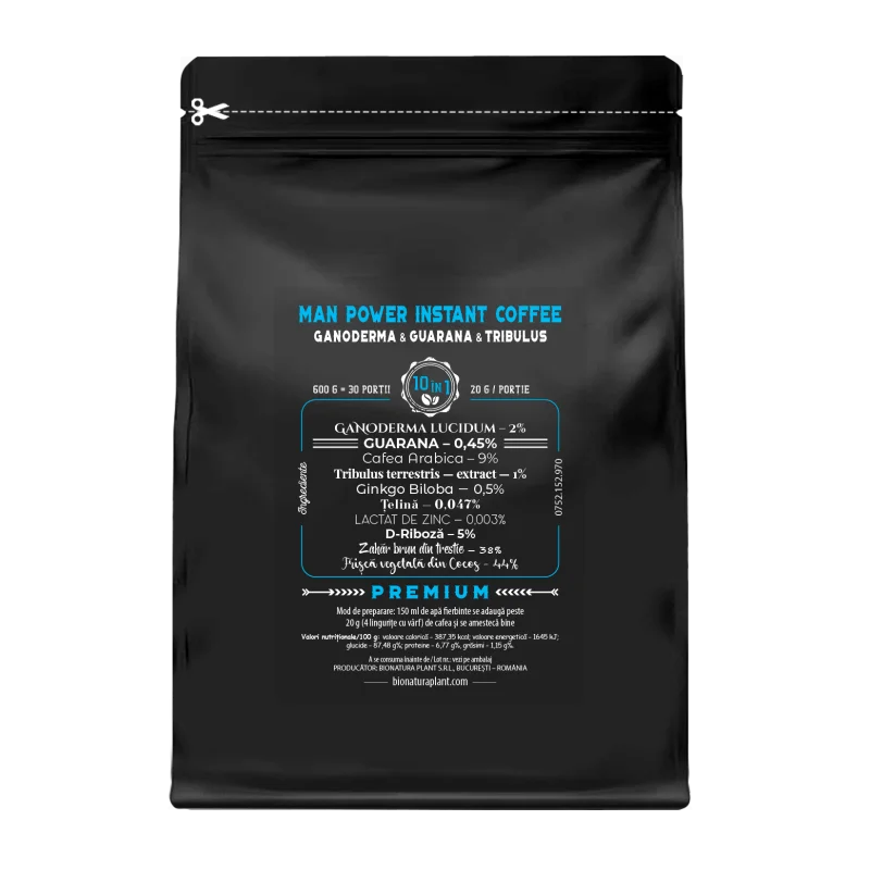 Man Power Instant Coffee 10in1 cu Ganoderma si Guarana – 600g veg (30 de portii) 2 Man Power Instant Coffee 10in1 cu Ganoderma si Guarana – 600g veg (30 de portii) 1