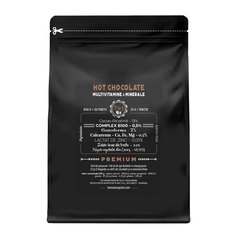Hot Chocolate 7in1 – Multivitamine si Minerale – 690g – veg (30 de portii) 1