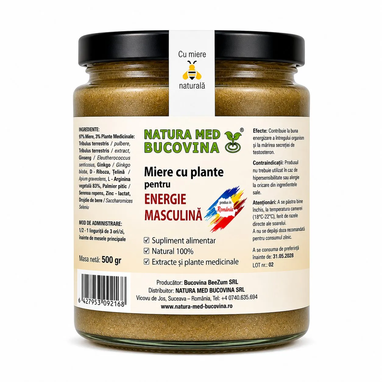 Miere cu plante pentru ENERGIE MASCULINĂ -500gr 1