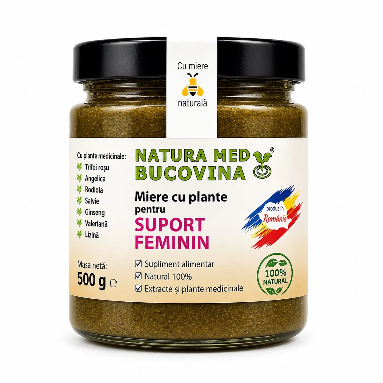 Miere cu plante pentru SUPORT FEMININ -500gr
